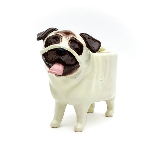 Pug Dog Planter - Ceramic Dog Plant Pot