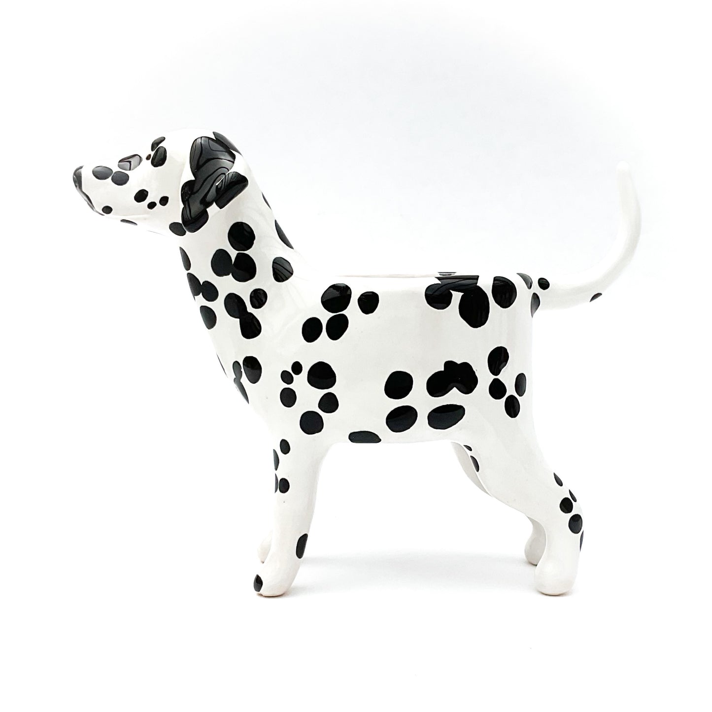 Dalmation Dog Planter - Ceramic Dog Plant Pot
