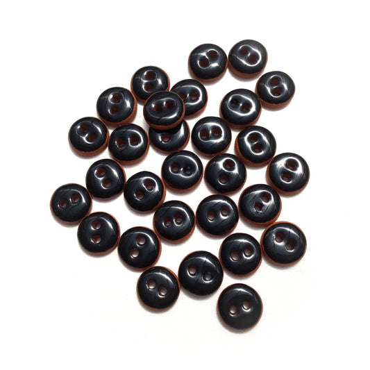 Black Ceramic Buttons on Red Clay - 7/16"