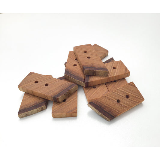 Rustic American Elm Wood Buttons  3/4" x 1-5/8"
