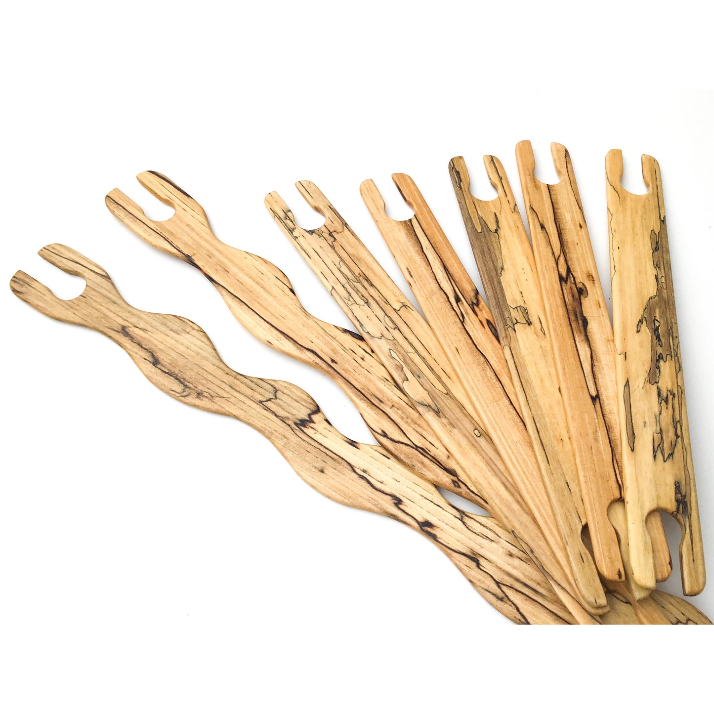 Spalted & Highly Characterd Hardwood Weaving Tools