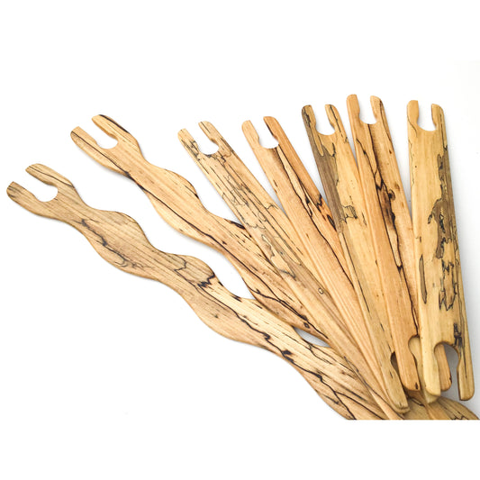 Spalted & Highly Characterd Hardwood Weaving Tools