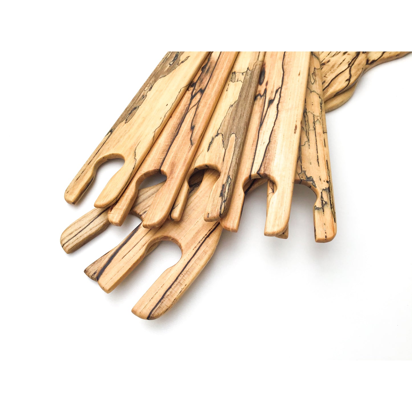 Spalted & Highly Characterd Hardwood Weaving Tools
