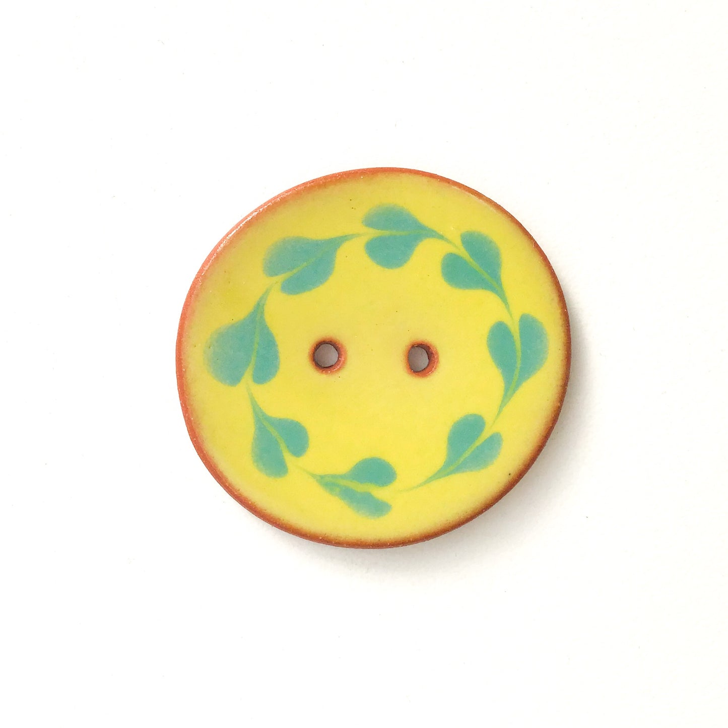 Colorful Wreath Clay Button  1-3/8"