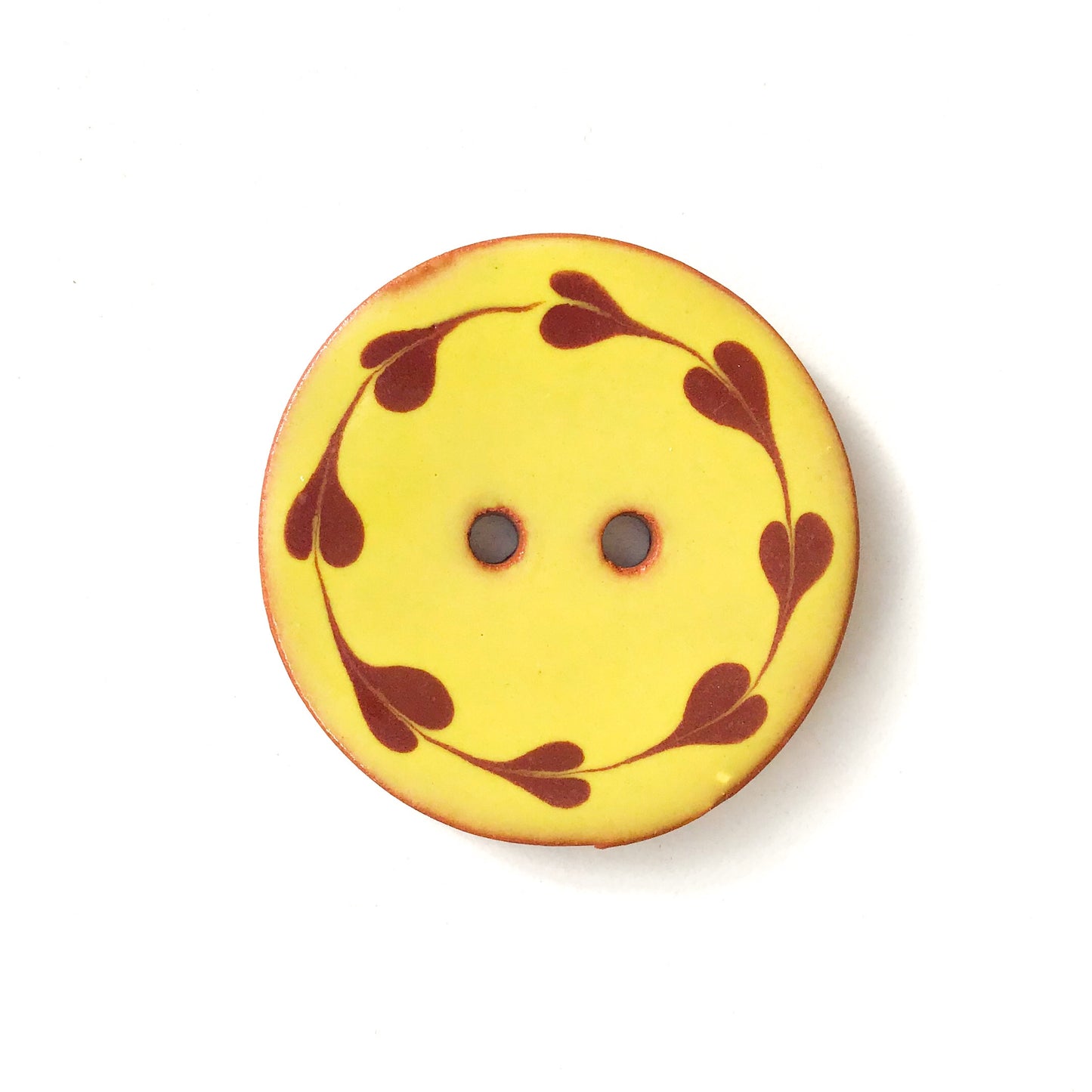 Colorful Wreath Clay Button  1-3/8"