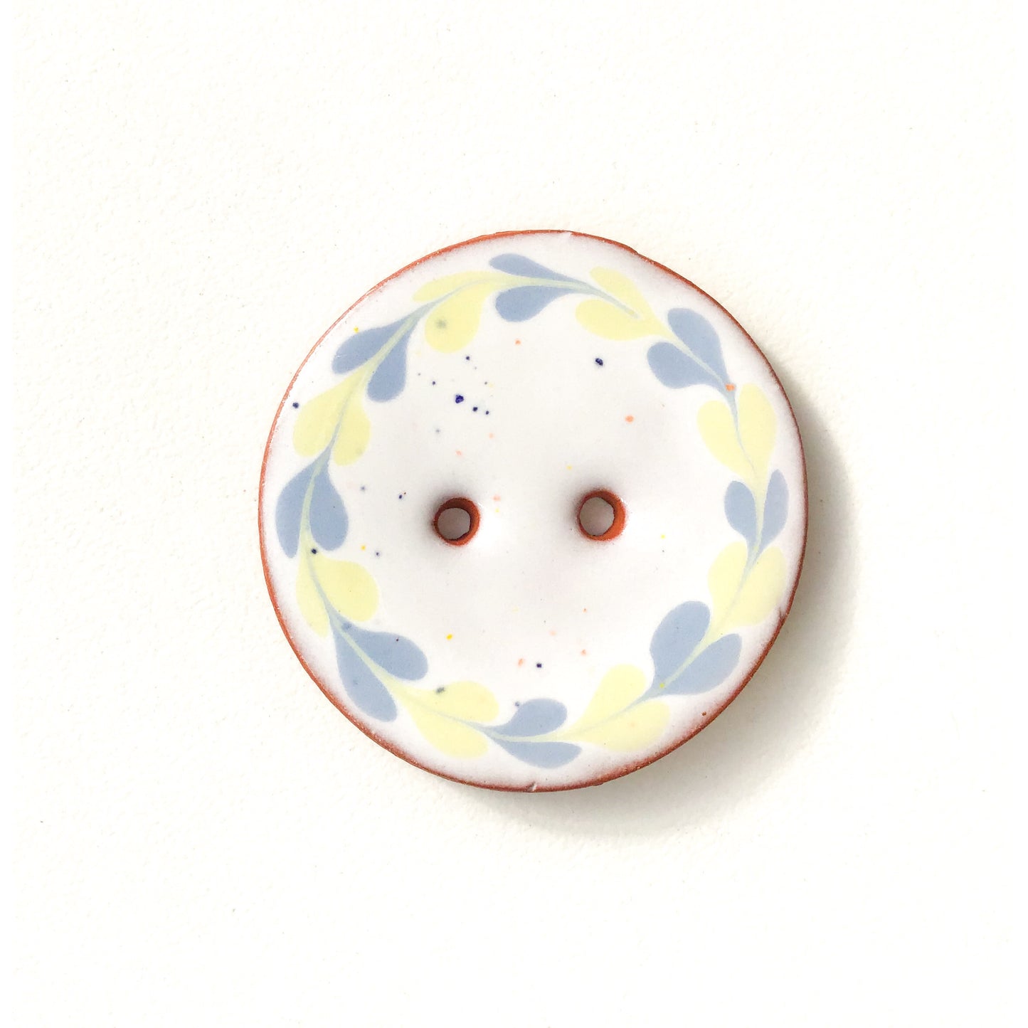 Colorful Wreath Clay Button  1-3/8"