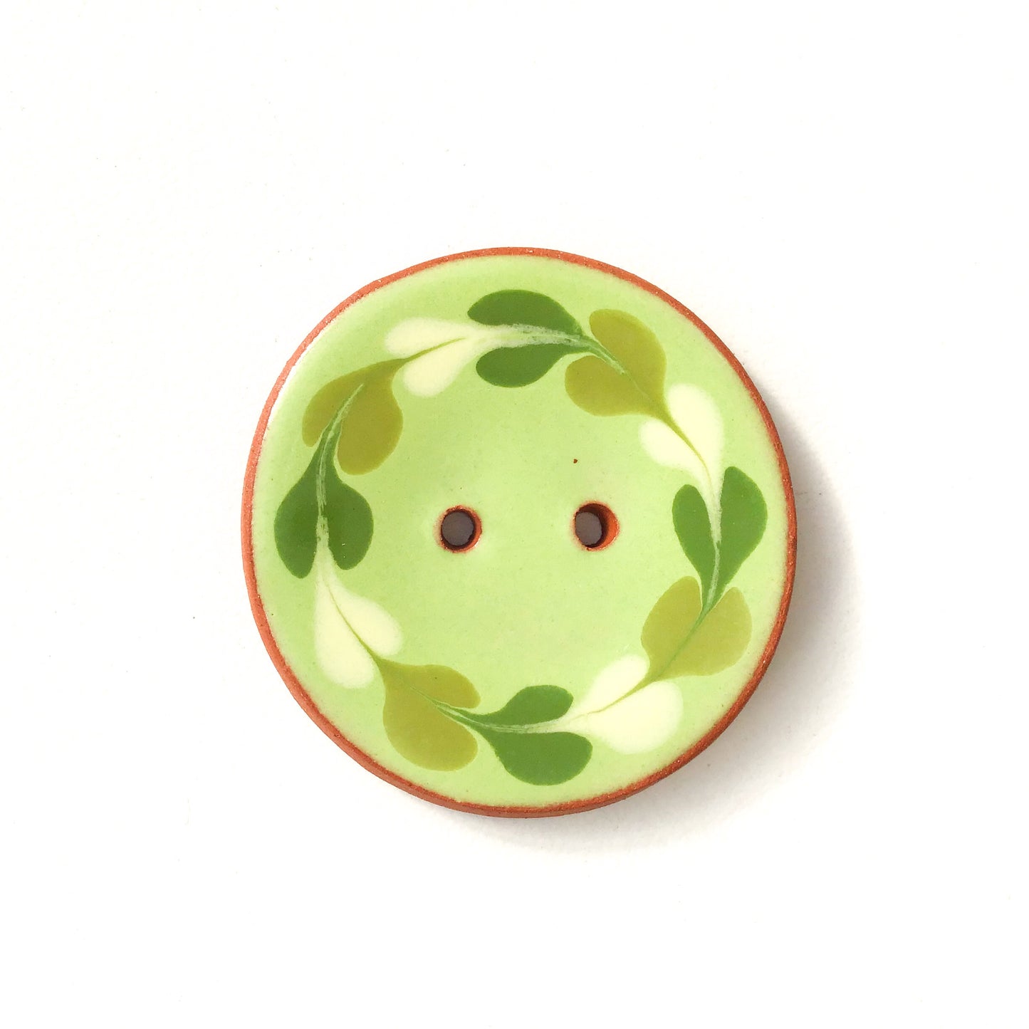 Colorful Wreath Clay Button  1-3/8"