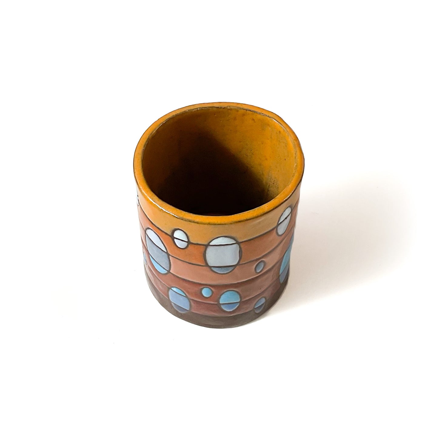 Earth Tones 'Sun & Sea' Contemporary Black Clay Pot