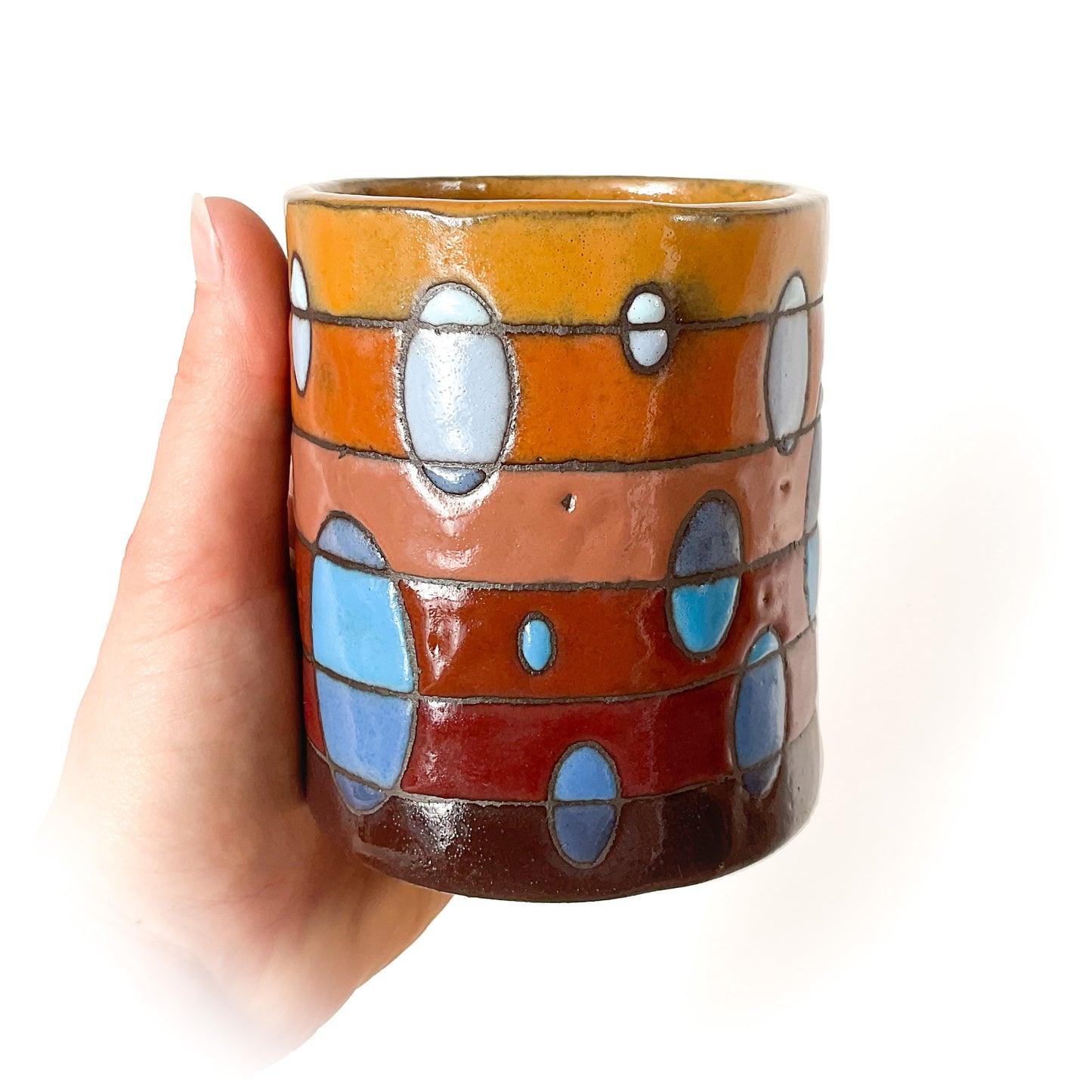 Earth Tones 'Sun & Sea' Contemporary Black Clay Pot