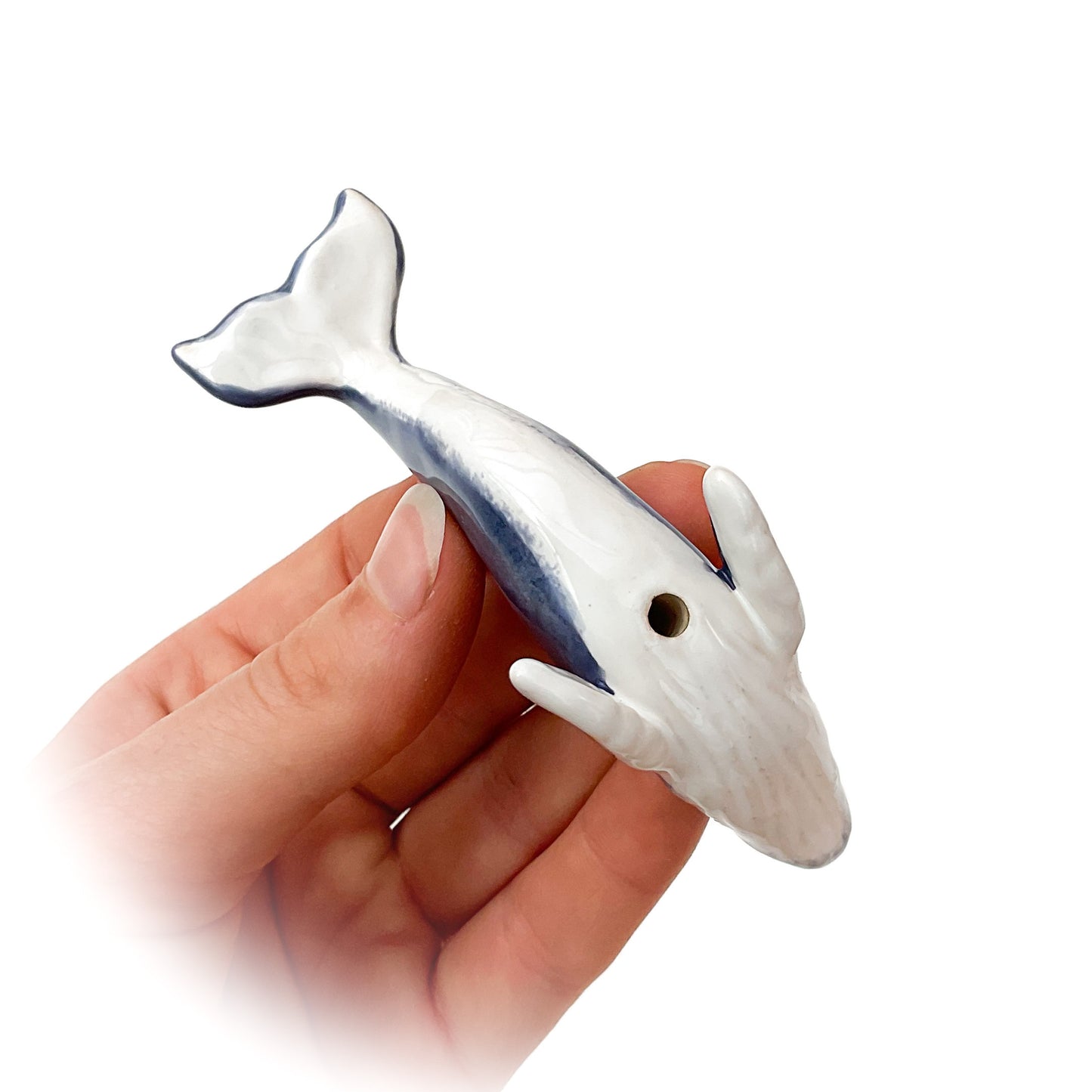 Humpback Whale Bead - Hand Sculpted - 3 3/4" Long