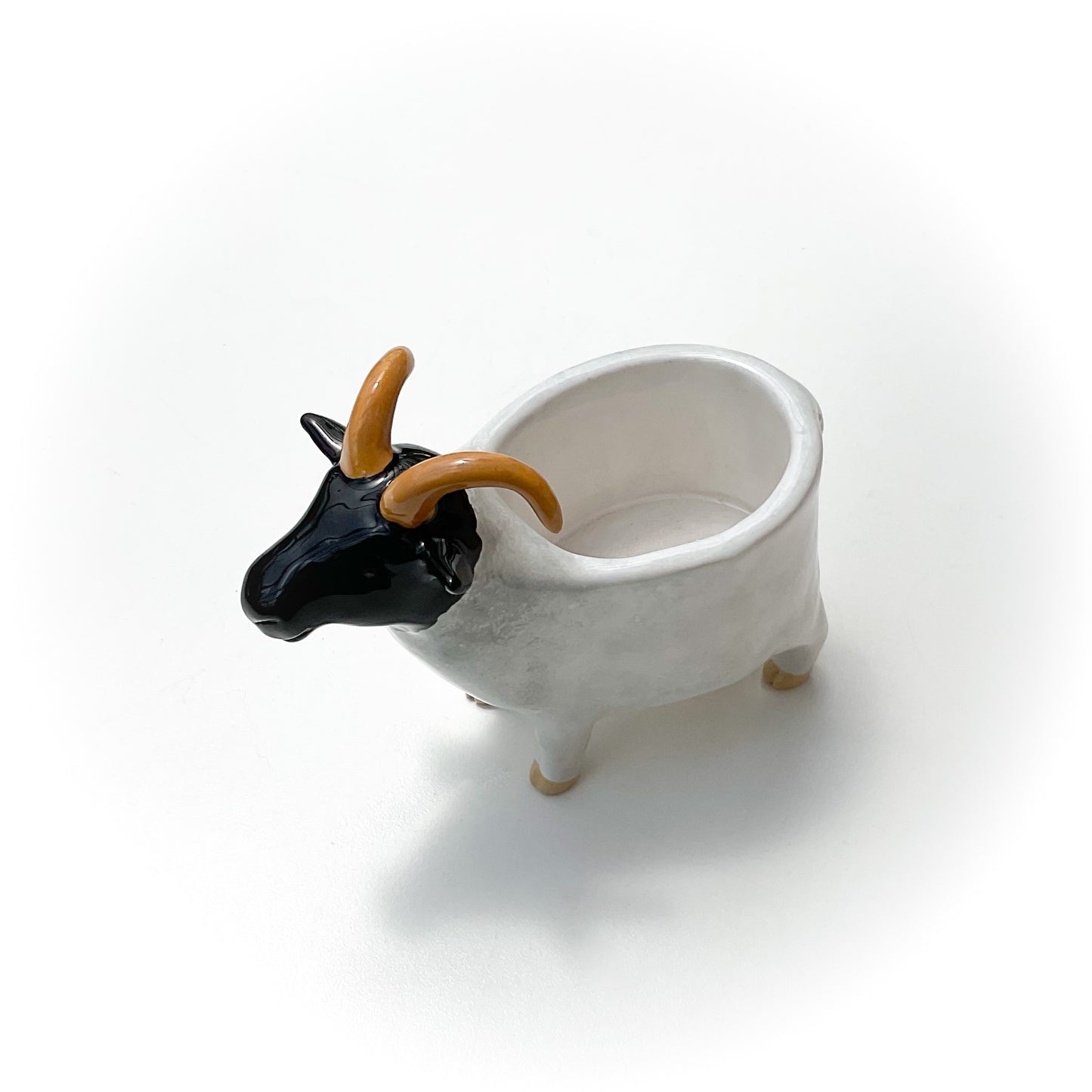 Black and White Sheep Pot - Ceramic Sheep Planter