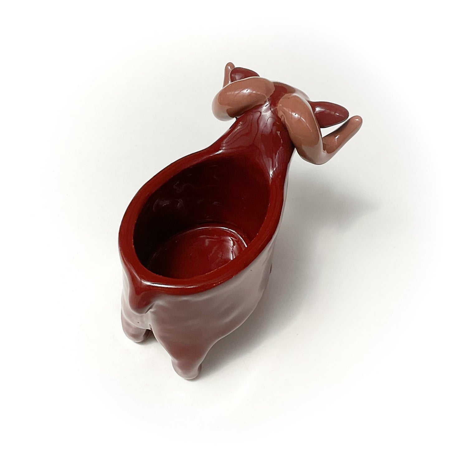 Chestnut Brown Sheep Pot - Ceramic Sheep Planter