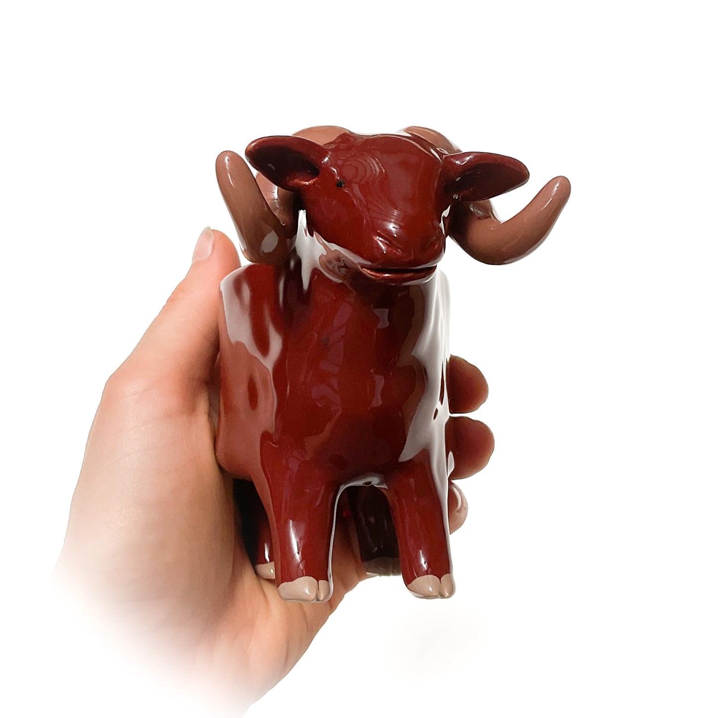 Chestnut Brown Sheep Pot - Ceramic Sheep Planter
