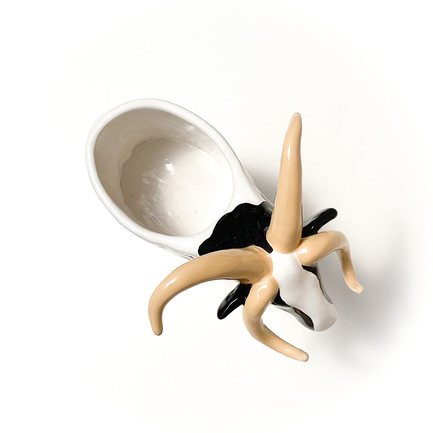 Four-Horned Jacob Sheep Pot - Ceramic Sheep Planter