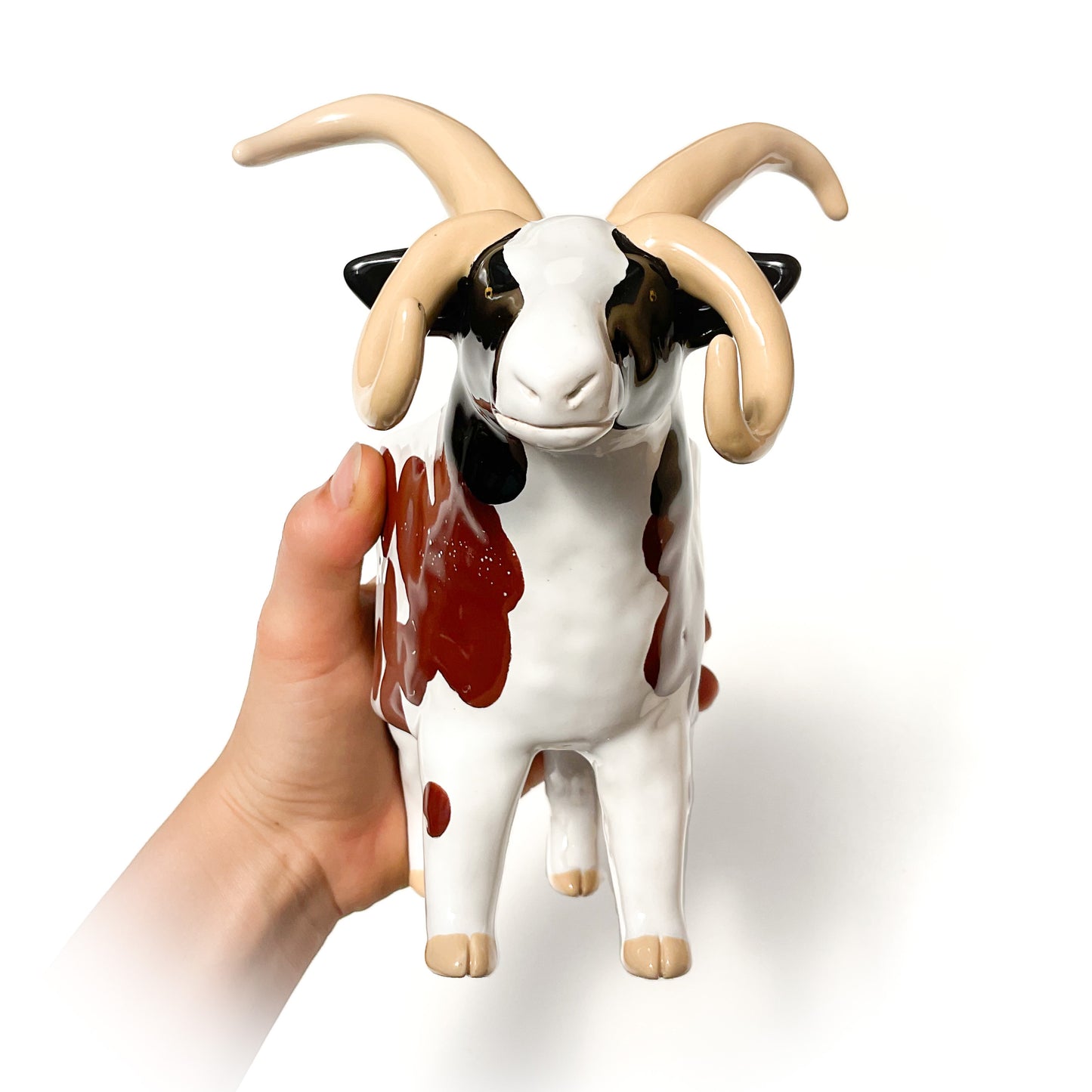 Four-Horned Jacob Sheep Pot - Ceramic Sheep Planter