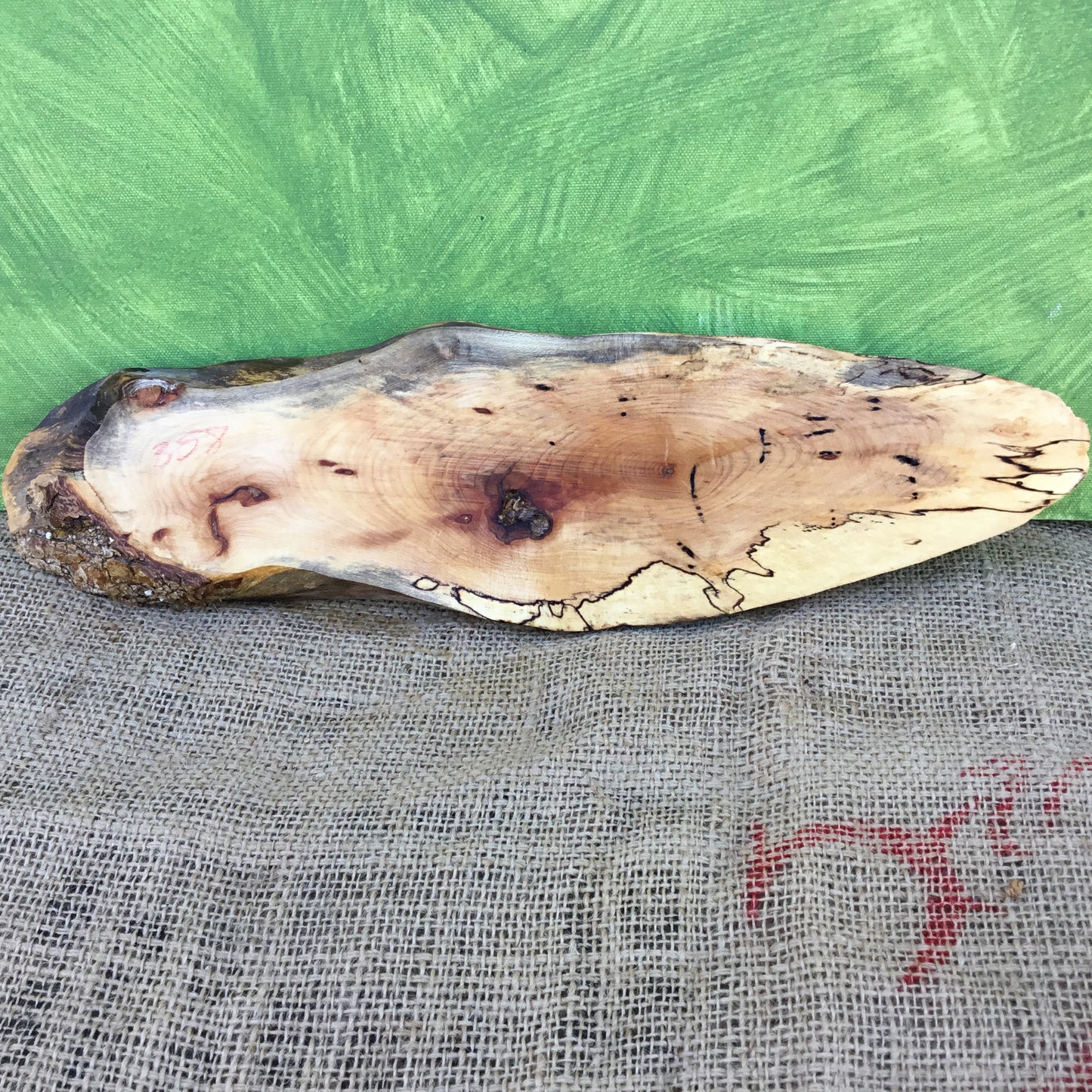 Spalted Maple Live Edge Wood Slice - 15.25" x 4.25" x 1"