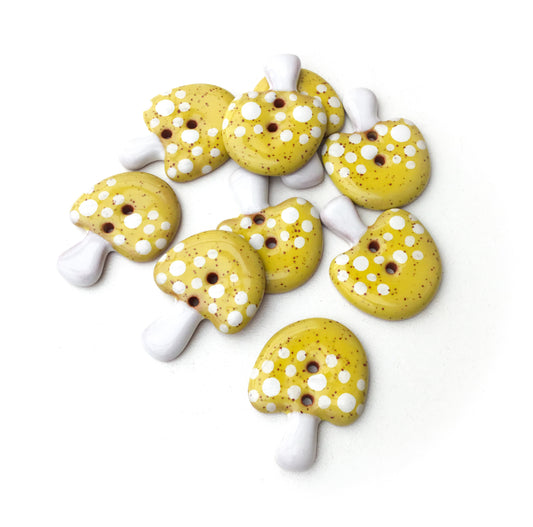 Large Yellow Mushroom Buttons   1-1/4" x 15/16"