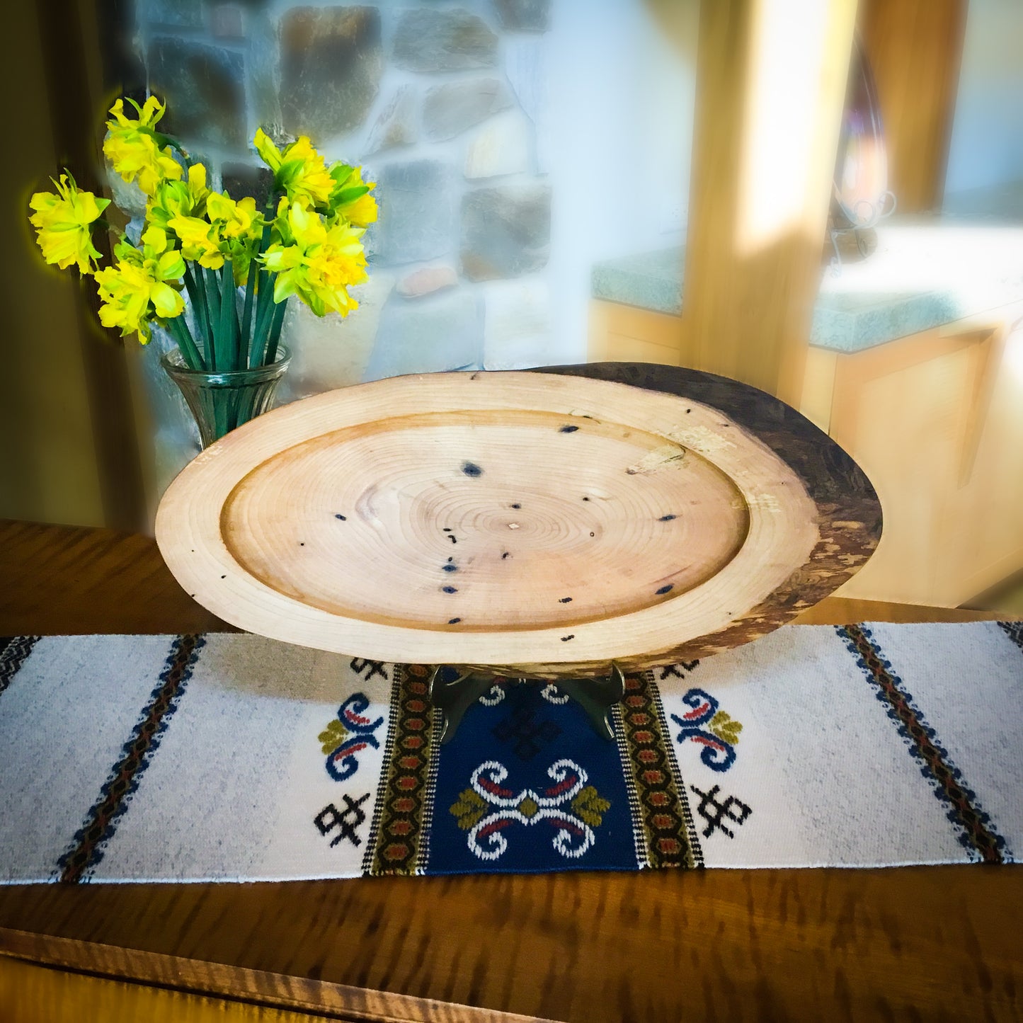 Natural Edge Ash Serving Tray - 17-1/2" long