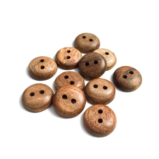 Polished Honey Locust Wood Buttons - 7/8”