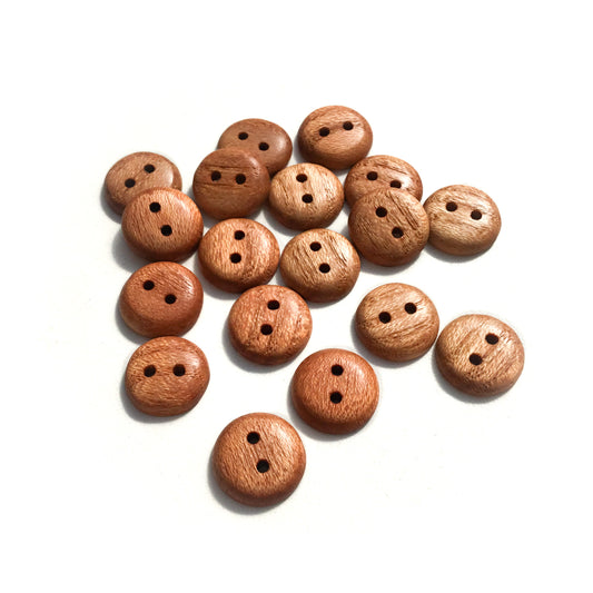 Polished Honey Locust Wood Buttons - 5/8”