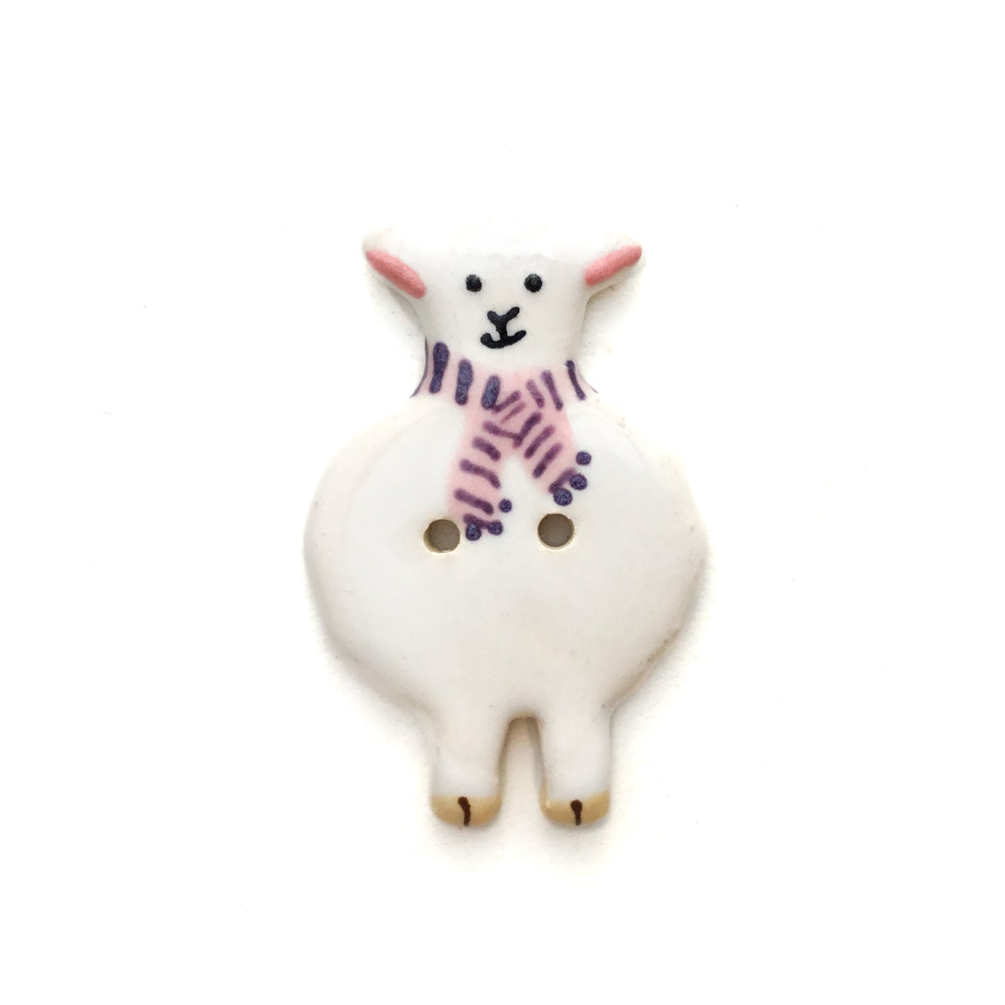 Spring Lambs in Scarves Ceramic Buttons