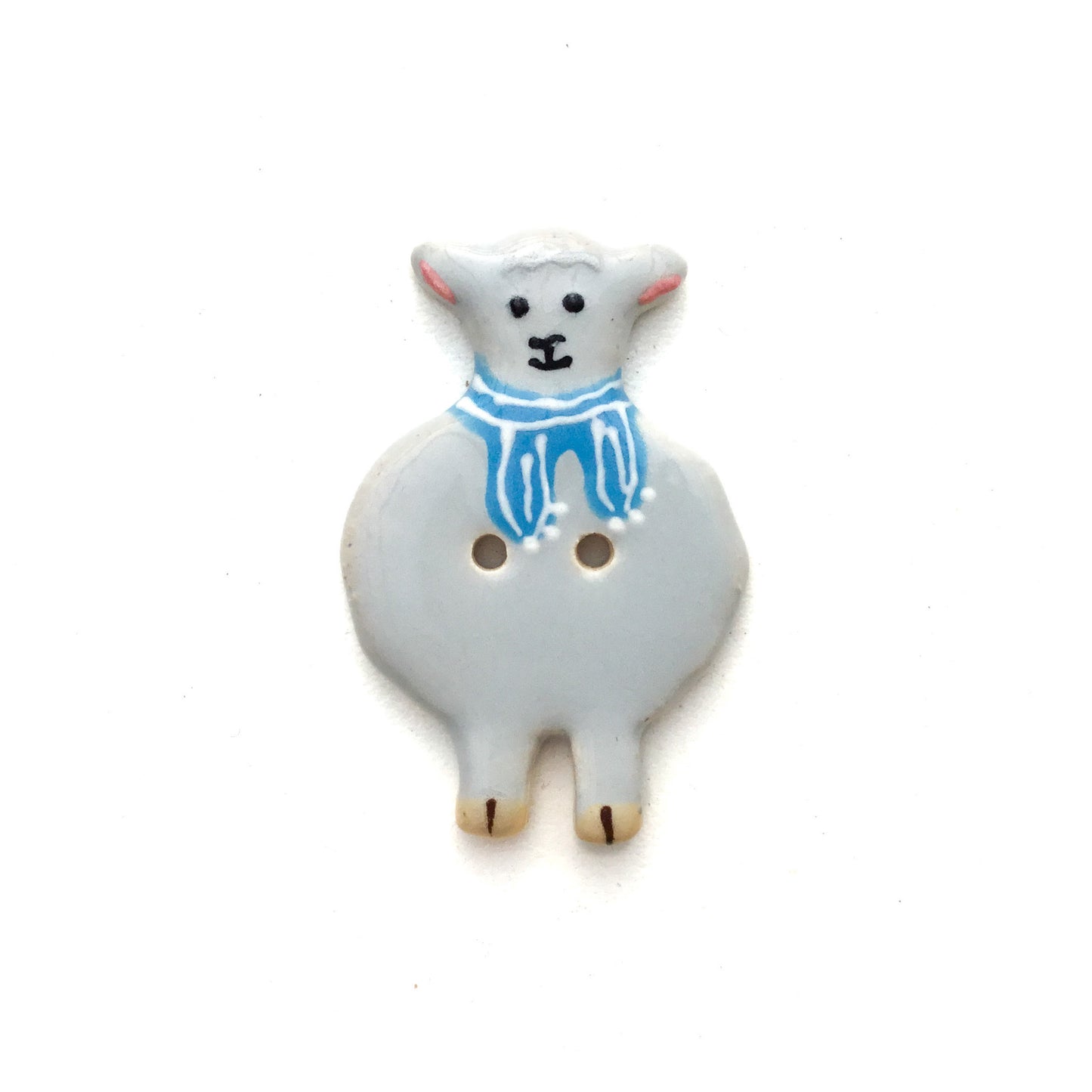 Spring Lambs in Scarves Ceramic Buttons