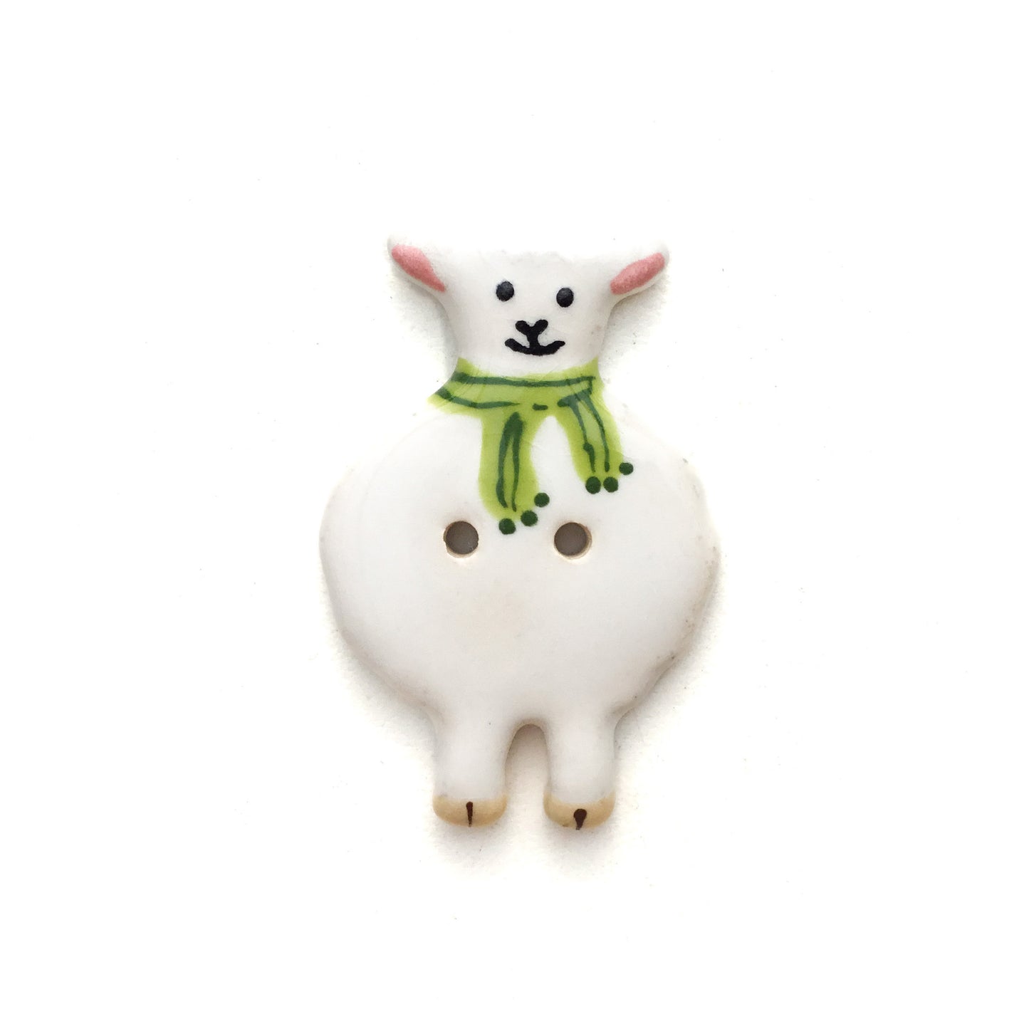 Spring Lambs in Scarves Ceramic Buttons