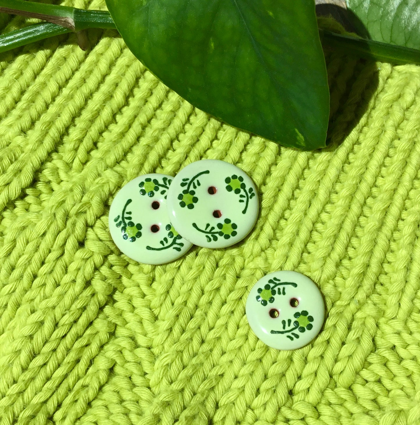 Dancing Flowers Ceramic Button