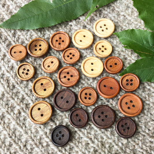 New Style! Bead Rim Wood Buttons