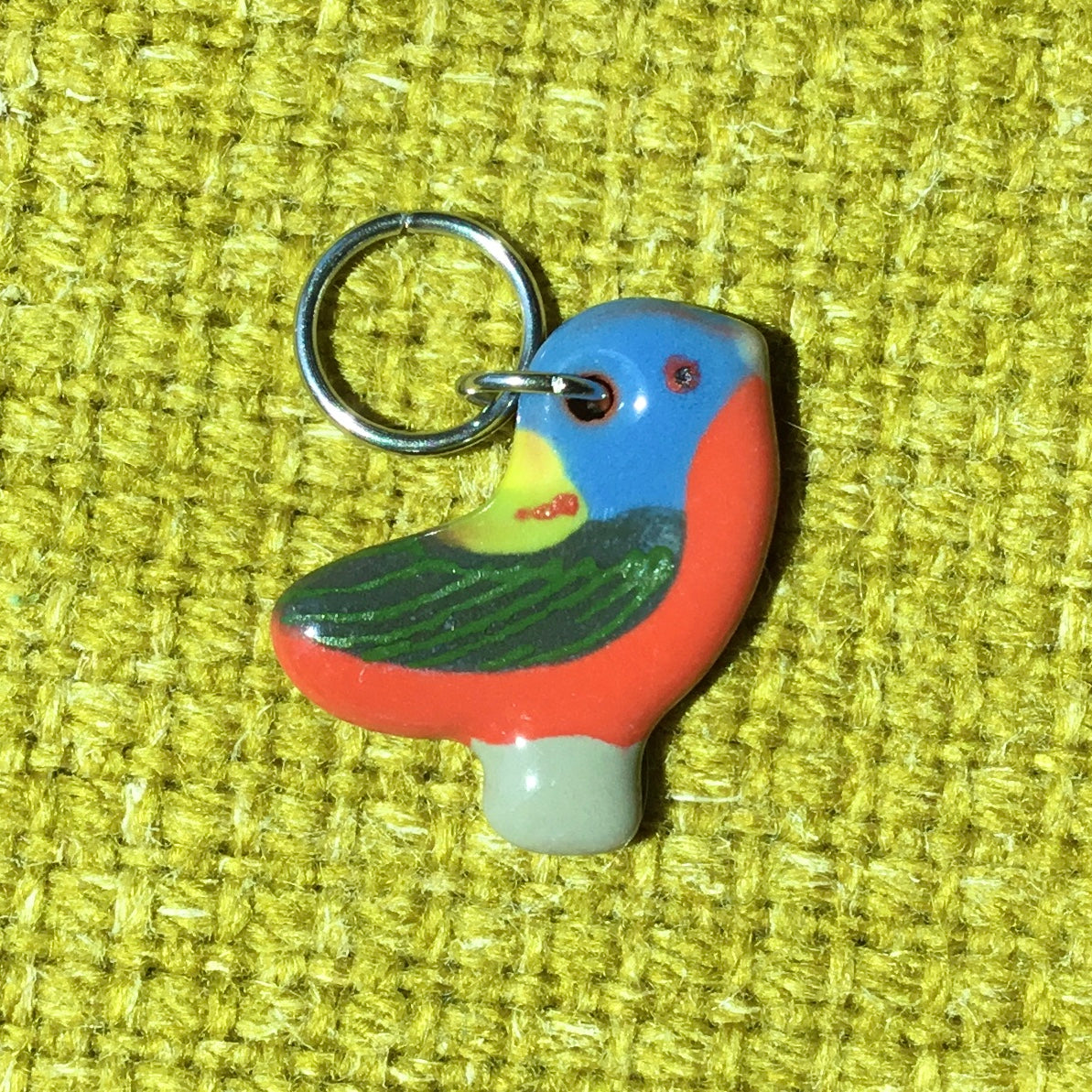 Ceramic Bird Stitch Marker  3/4" x 7/8"