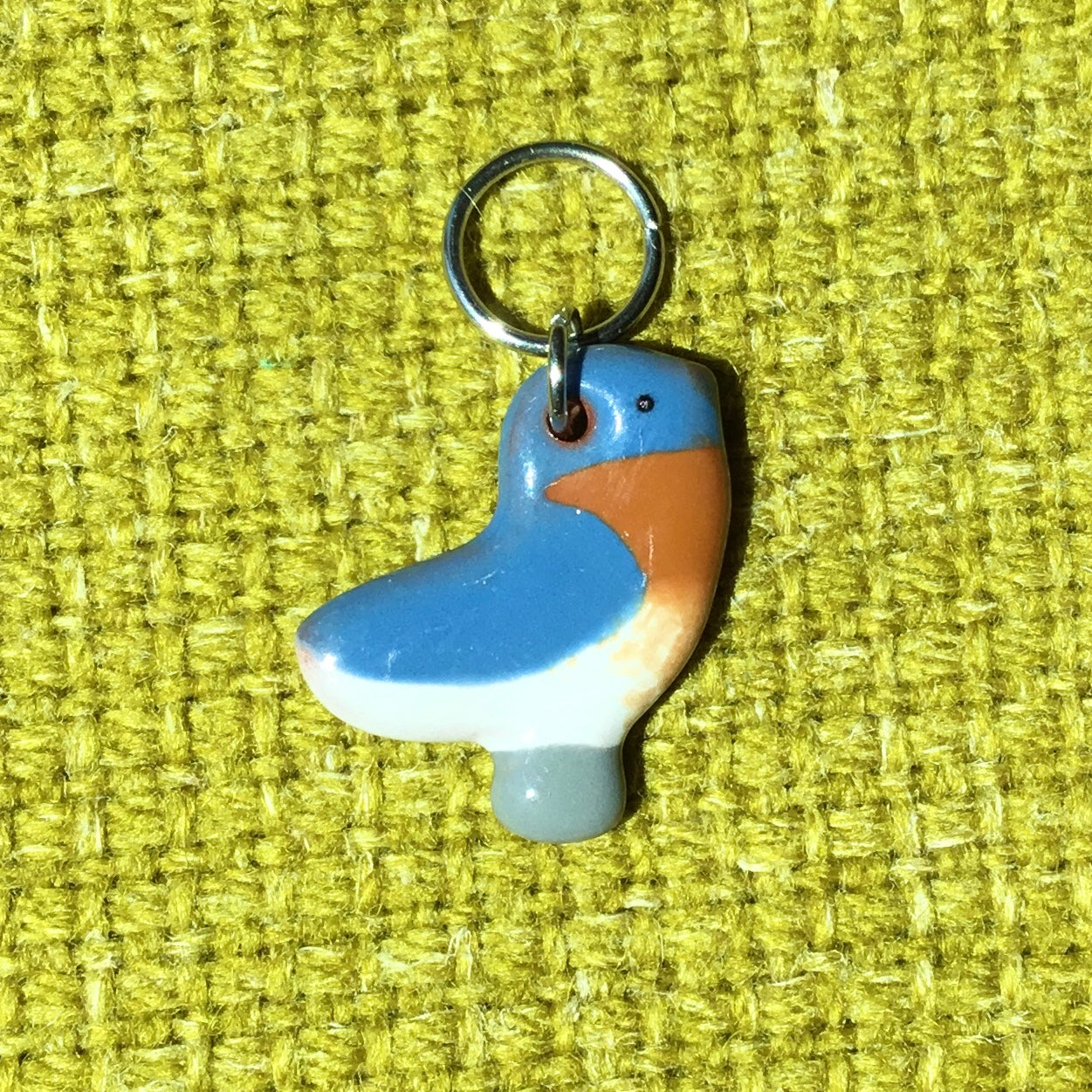 Ceramic Bird Stitch Marker  3/4" x 7/8"