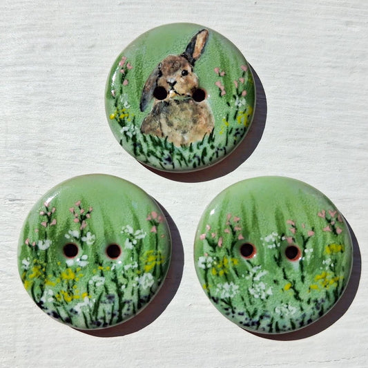 ‘April Meadow Bunny’ 1-1/16” one-of-a-kind 3-pack