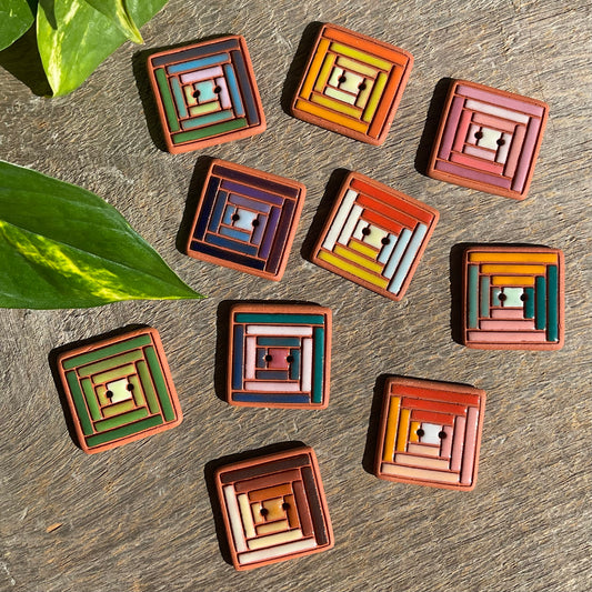 Log Cabin Quilt Button 1”