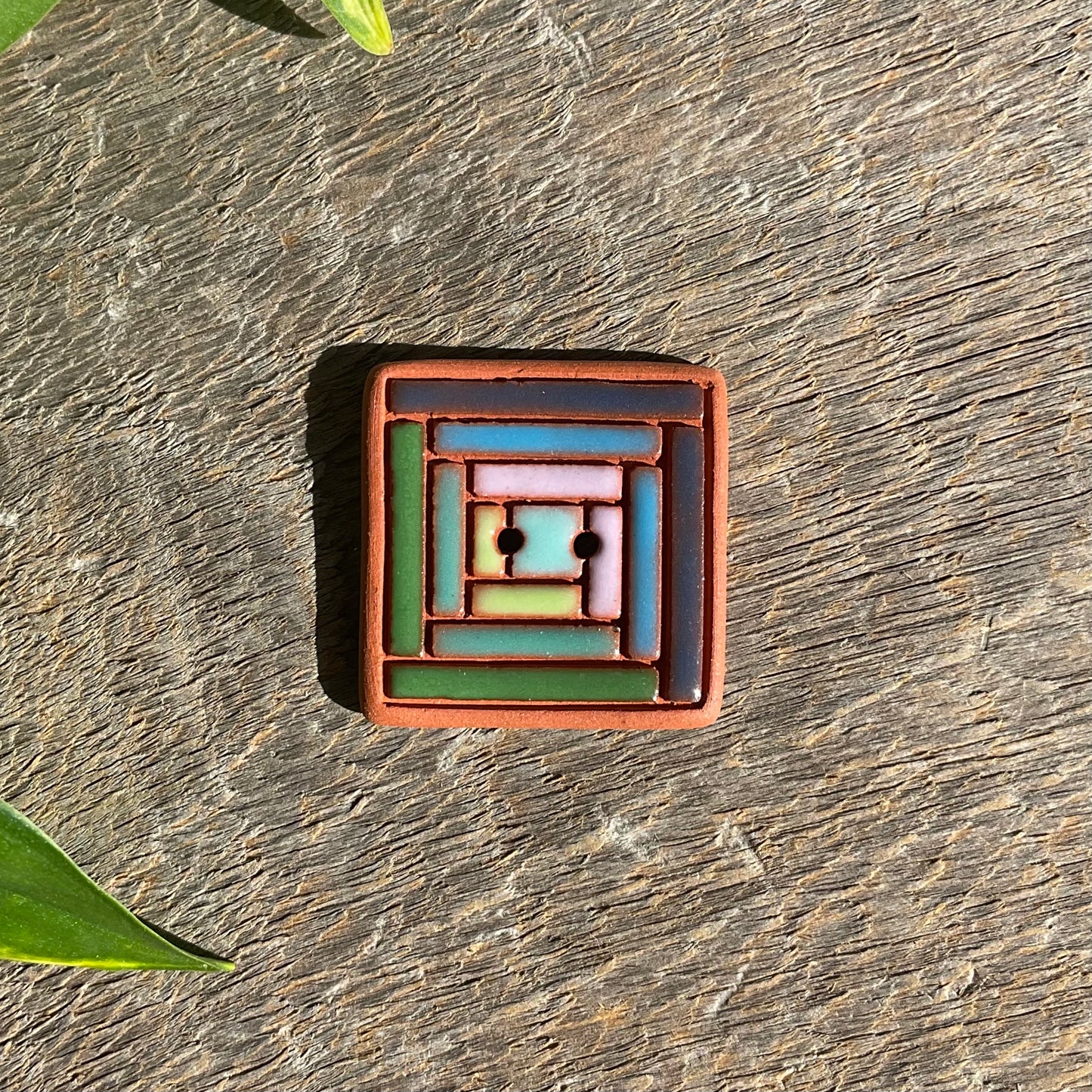 Log Cabin Quilt Button 1”