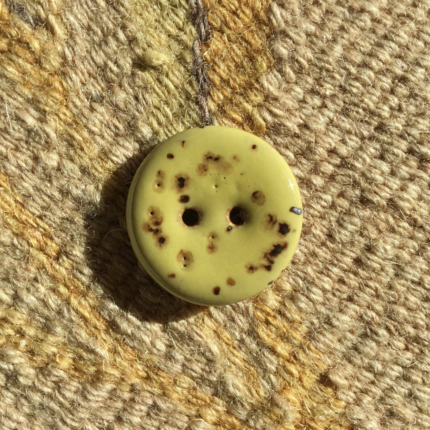 Glossy Fleck Stoneware Button  7/8"