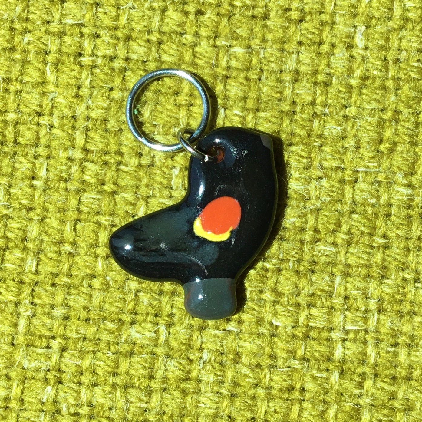 Ceramic Bird Stitch Marker  3/4" x 7/8"