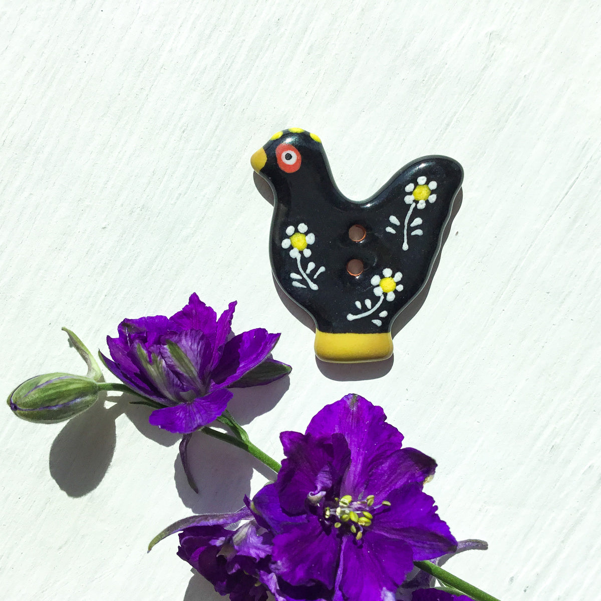 Sitting Pretty Hens Button Collection  1-1/4"