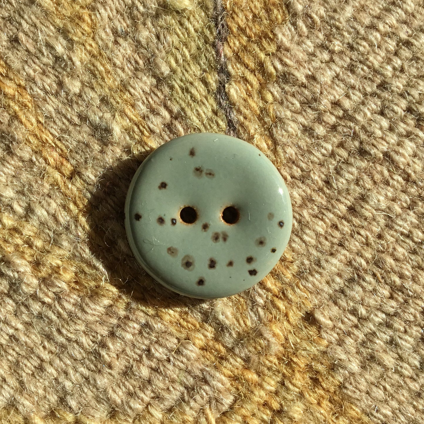 Glossy Fleck Stoneware Button  7/8"