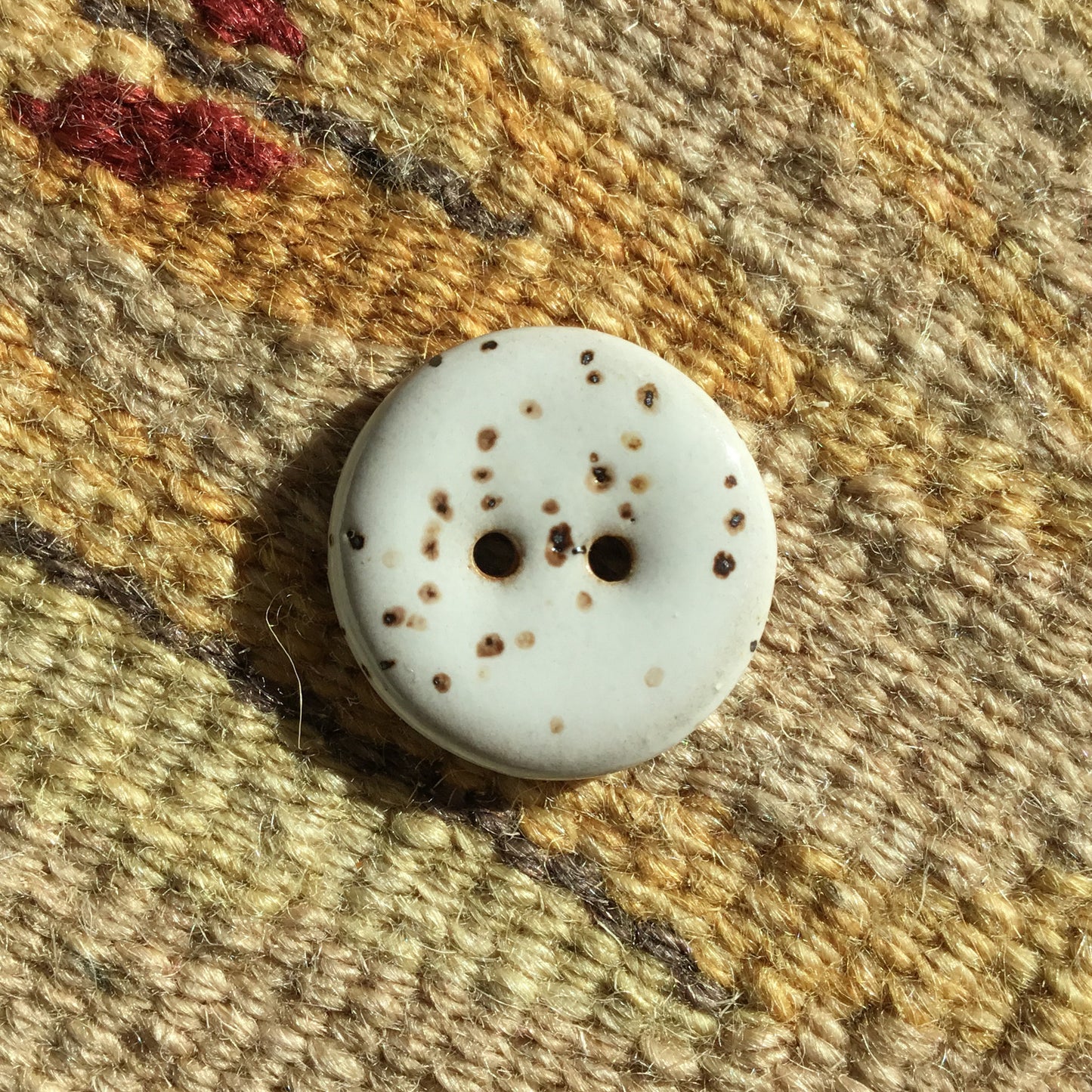 Glossy Fleck Stoneware Button  7/8"