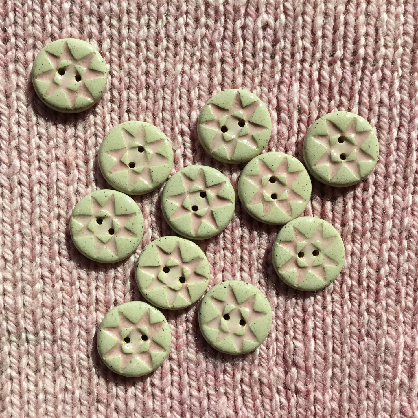 *Discontinued* Rustic Style Ohio Star Stoneware Button 7/8"