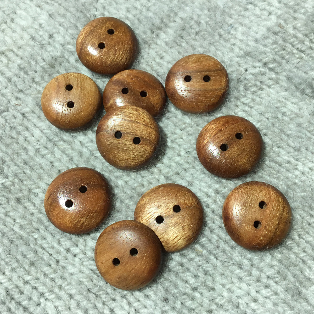 Polished Butternut (White Walnut) Wood Buttons - 7/8”