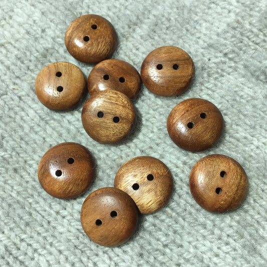 Polished Butternut (White Walnut) Wood Buttons - 7/8”
