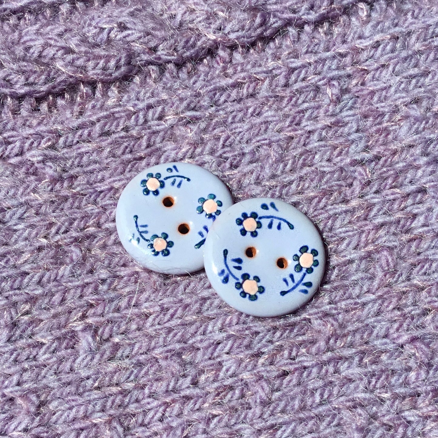 Dancing Flowers Ceramic Button