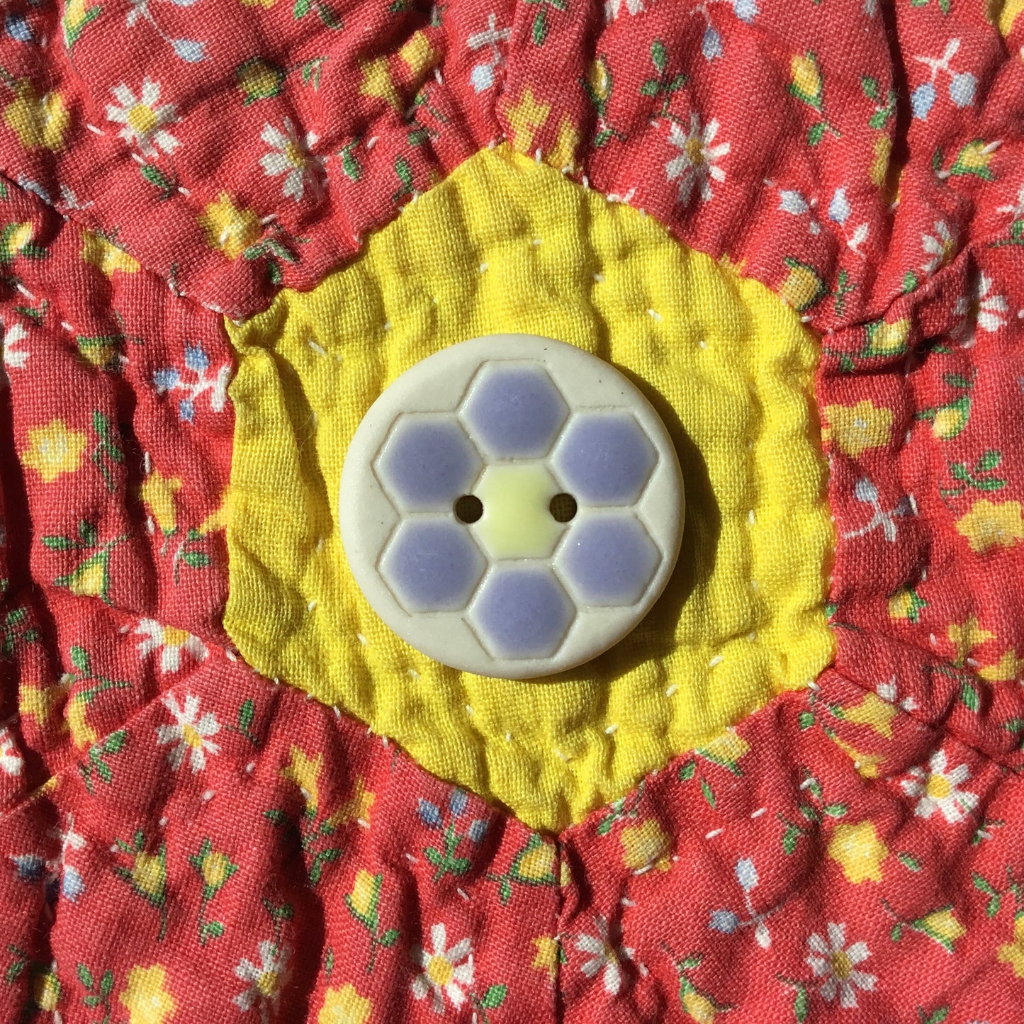 ‘Grandma’s Flower Garden’ Porcelain Button 7/8"