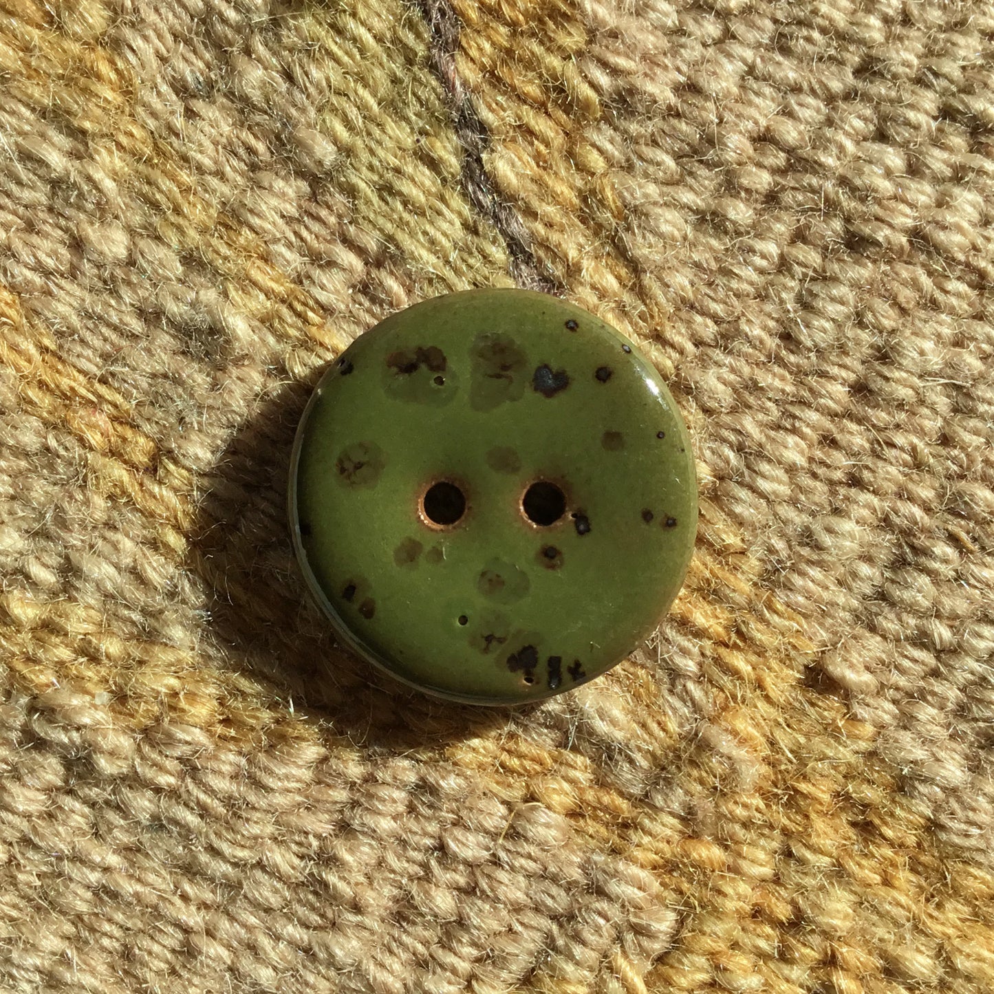 Glossy Fleck Stoneware Button  7/8"