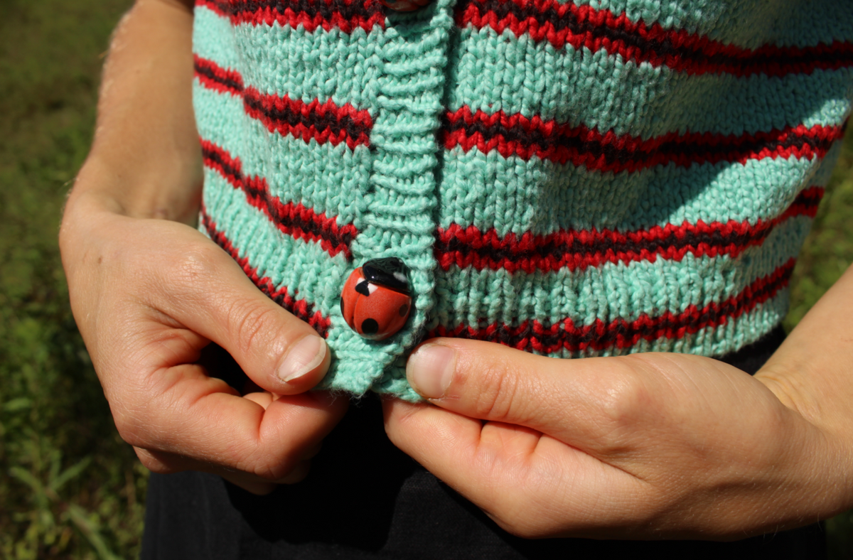 Hand-sculpted Ladybird Beetle Shank Buttons