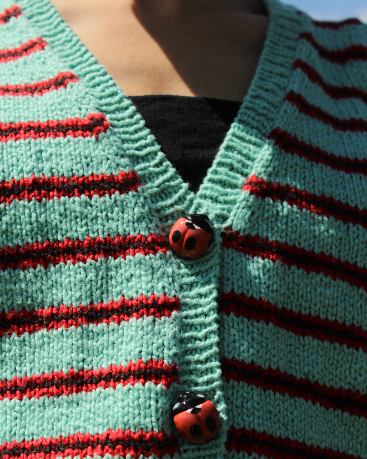 Hand-sculpted Ladybird Beetle Shank Buttons