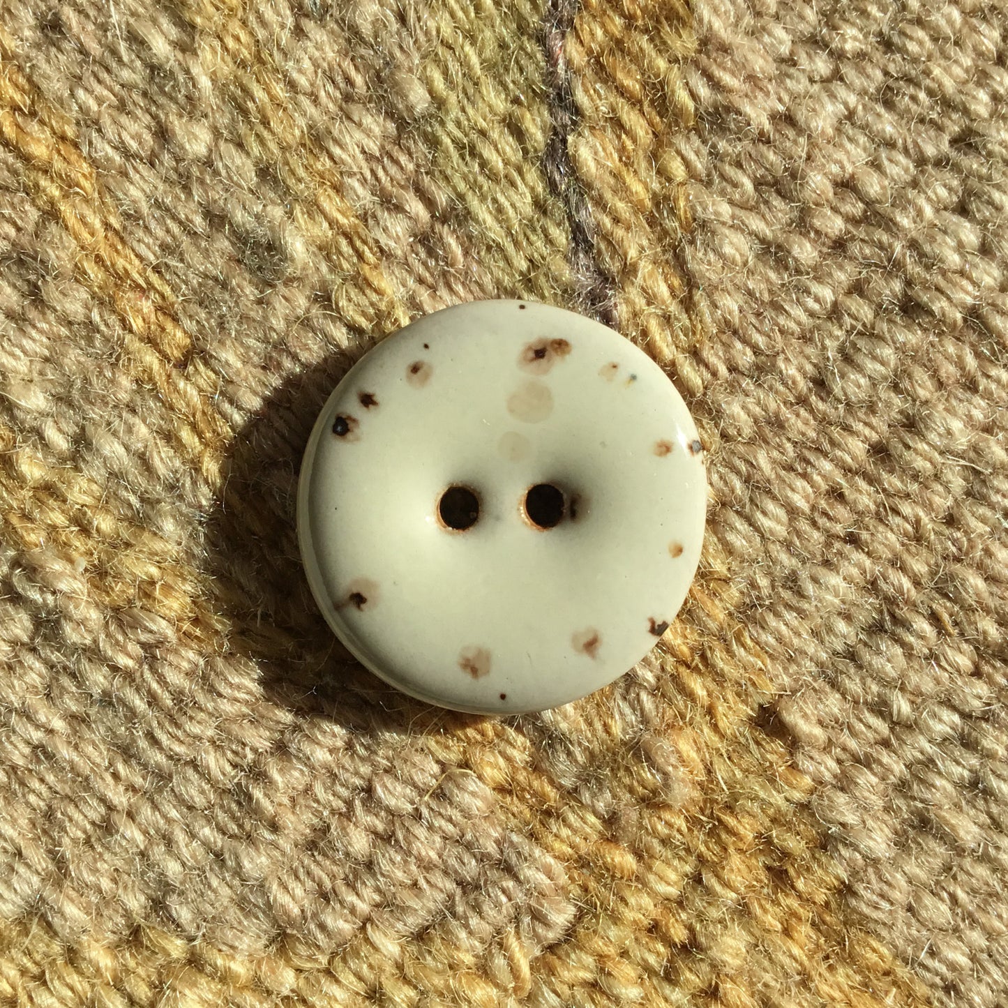 Glossy Fleck Stoneware Button  7/8"