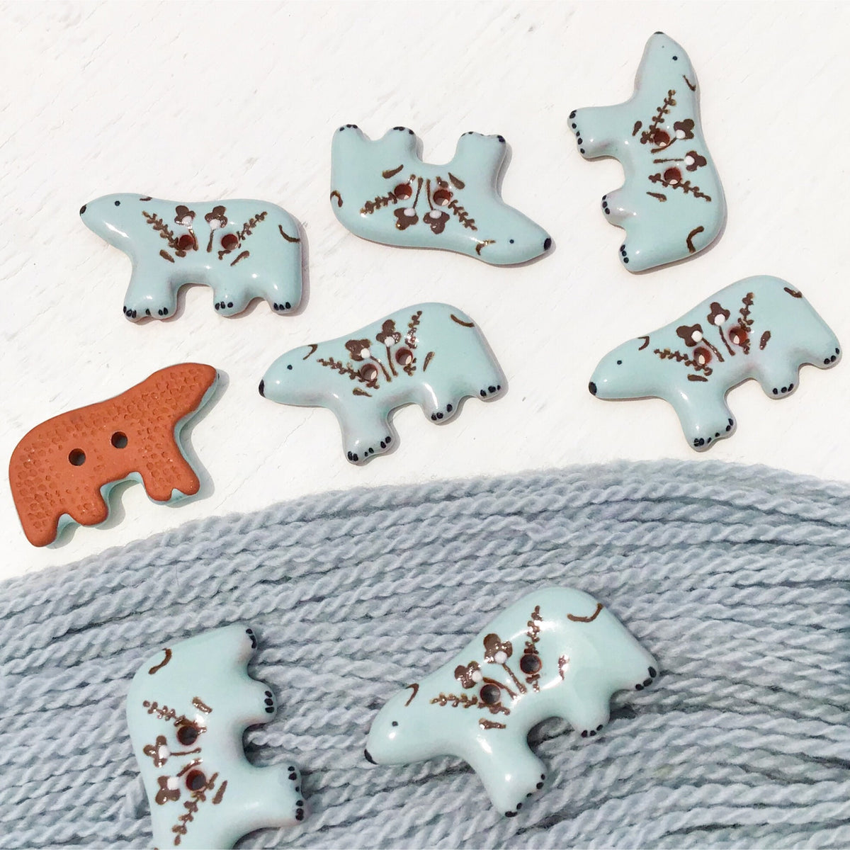 Folksy Bear Buttons  11/16" x 1-1/4”