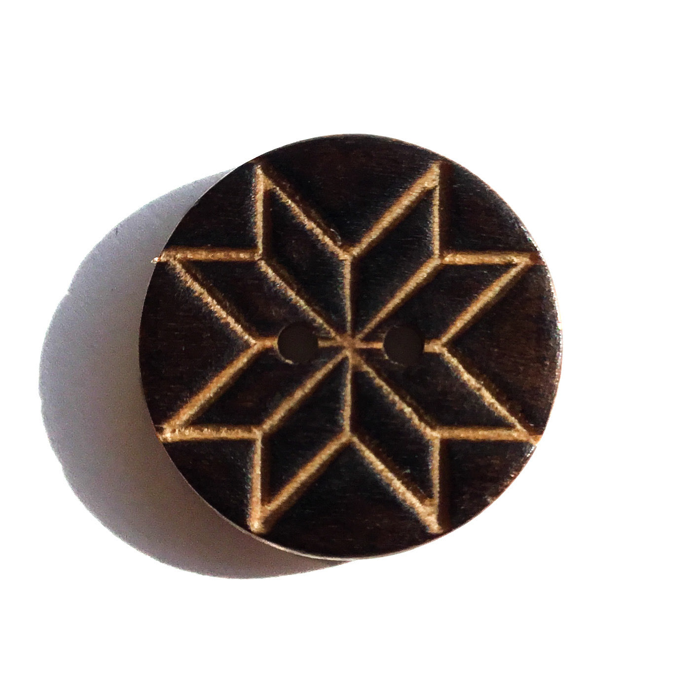 Wooden Quilt Block Button  1"